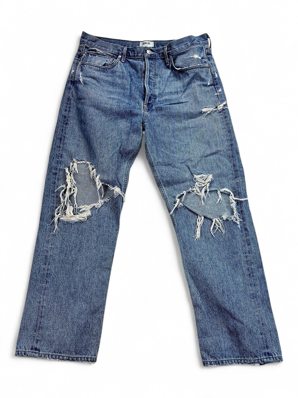 Agolde Straight Leg Distressed Jeans Size 32 (Plus)